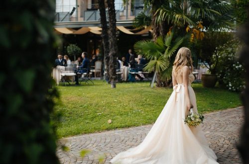 a bride walking