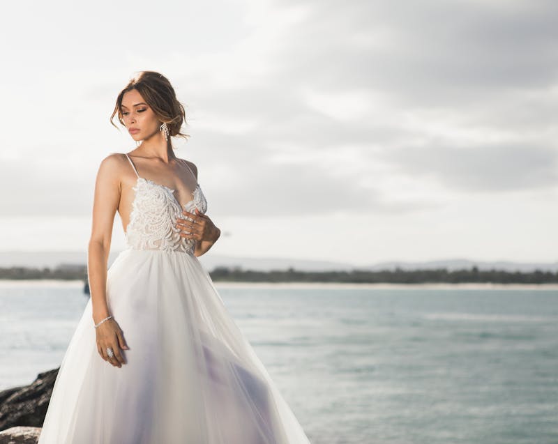 a bride with a classic low bun hairstyle